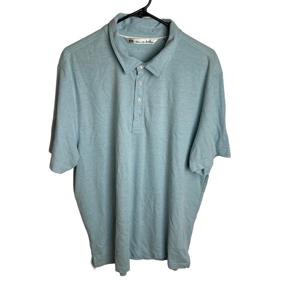 Travis Mathew Pima Cotton Polo Shirt Mens XL Golf Light Blue SS